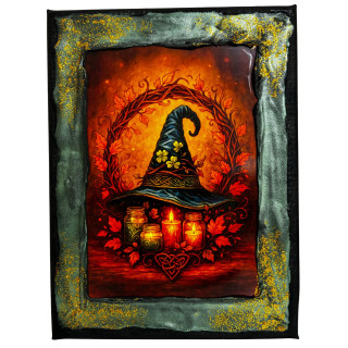 Cuadro Sombrero de Bruja con Velas | Arte Esotérico Lunátika