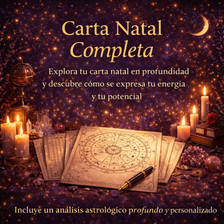 Carta Natal Completa de Lunátika, estudio astrológico profundo y personalizado