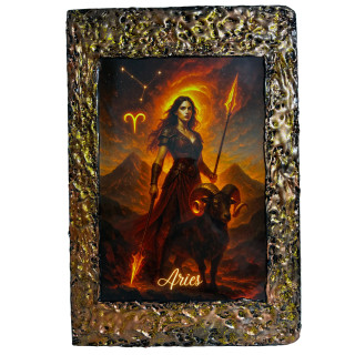 Libreta Aries con ilustración del signo zodiacal Aries