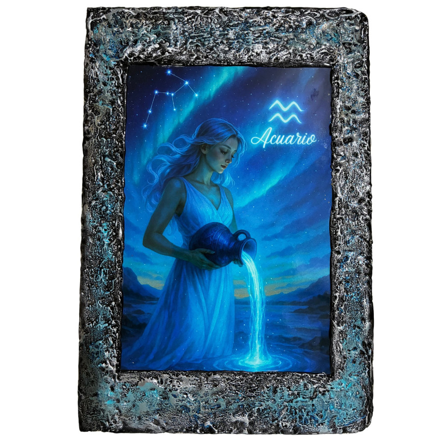 Libreta Acuario con ilustración del signo zodiacal Acuario