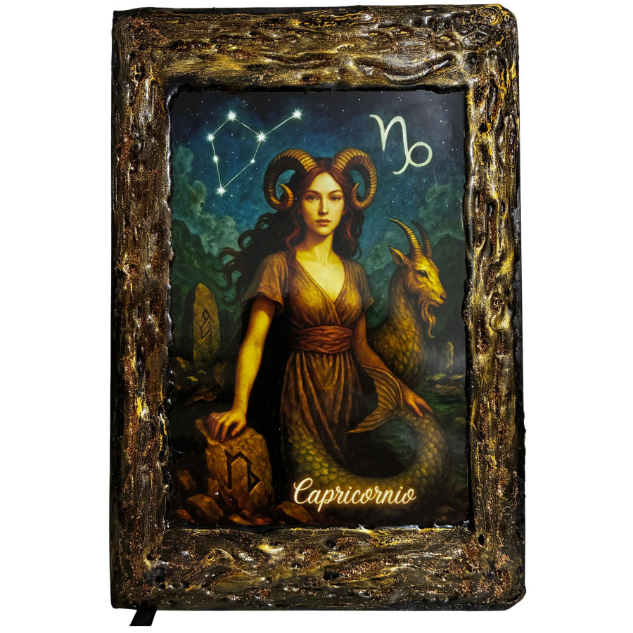 Libreta Capricornio con ilustración del signo zodiacal Capricornio