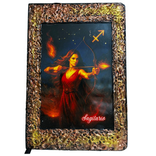 Libreta Sagitario con ilustración del signo zodiacal Sagitario