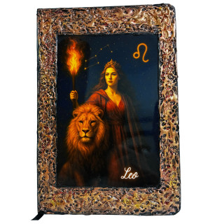 Libreta Leo con ilustración del signo zodiacal Leo