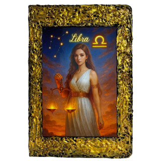 Libreta Libra con ilustración del signo zodiacal Libra