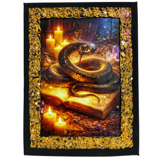 Cuadro serpiente mágica en lienzo decorado a mano Lunátika