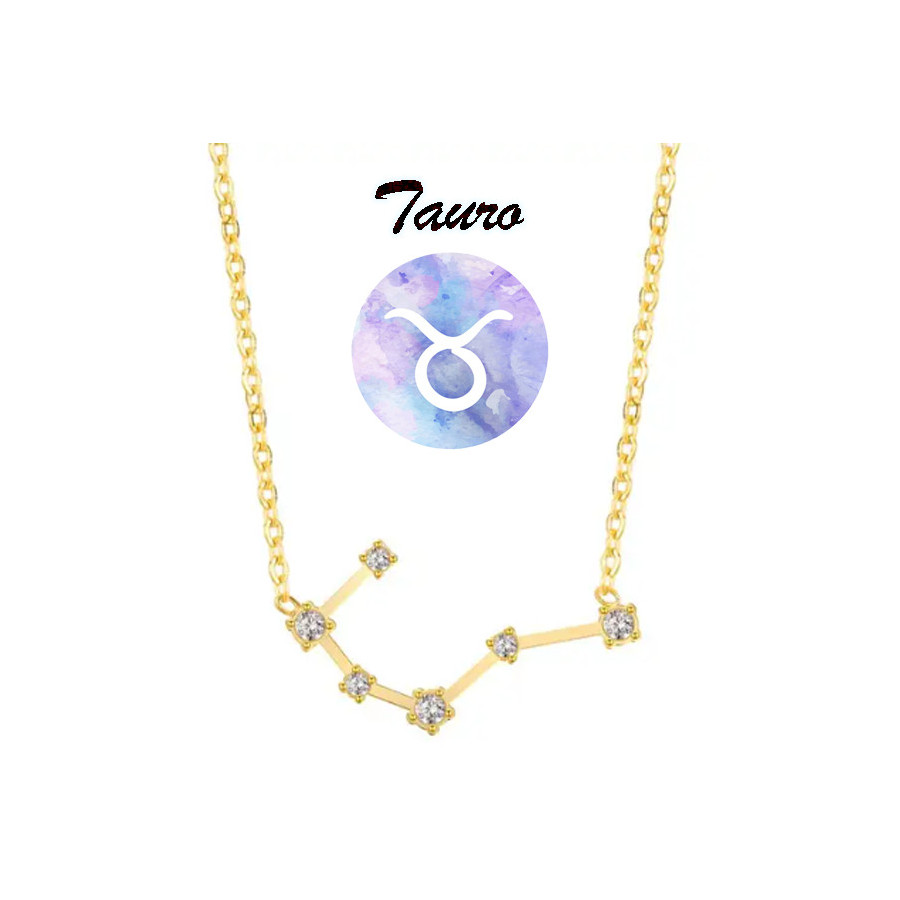 Collar horóscopo Tauro en acero dorado