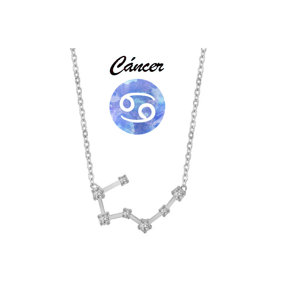 Collar horóscopo Cáncer en acero plateado