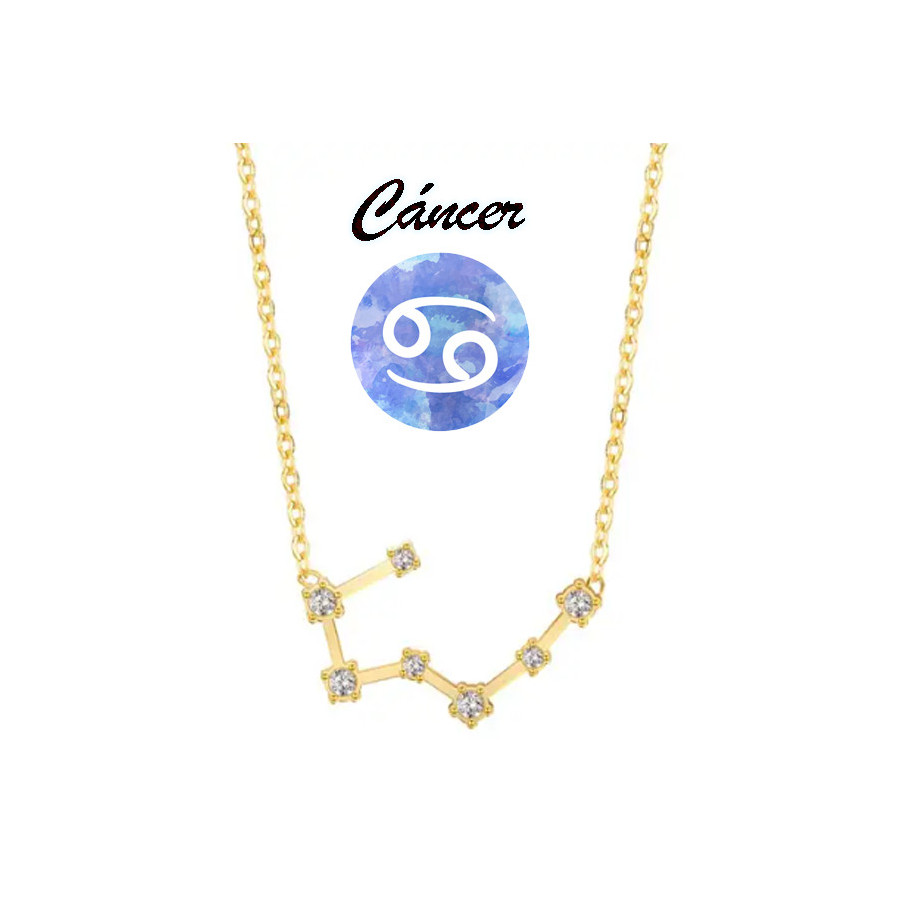Collar horóscopo Cáncer en acero dorado