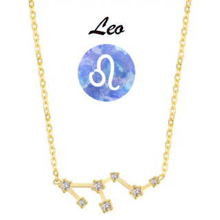 Collar horóscopo Leo en acero dorado