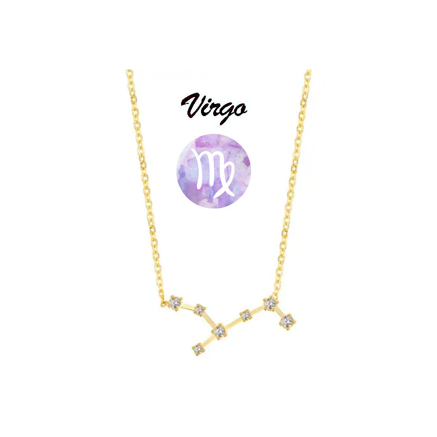 Collar horóscopo Virgo en acero dorado