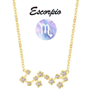 Collar horóscopo Escorpio en acero dorado
