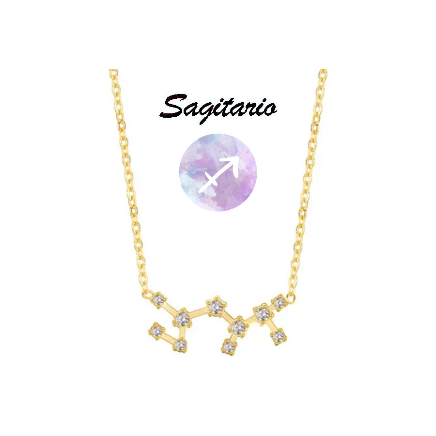 Collar horóscopo Sagitario en acero dorado
