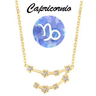 Collar horóscopo Capricornio en acero dorado