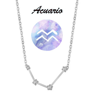Collar horóscopo Acuario en acero plateado